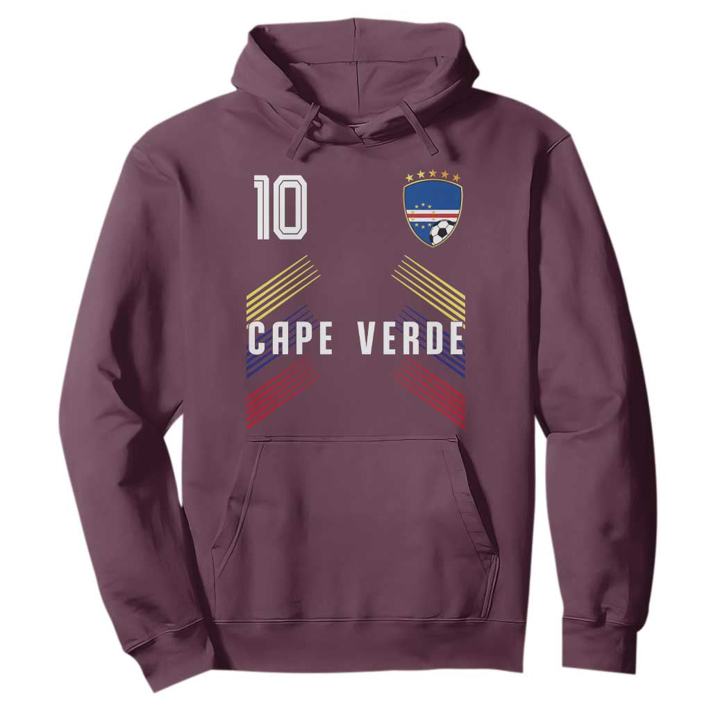 Cabo Verde Football Crest Pride Jersey Style Hoodie Cape Verde Soccer Fan Number 10 Athletic