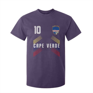Cabo Verde Football Crest Pride Jersey Style T Shirt For Kid Cape Verde Soccer Fan Number 10 Athletic