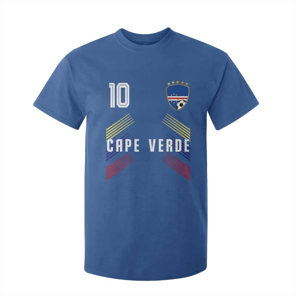 Cabo Verde Football Crest Pride Jersey Style T Shirt For Kid Cape Verde Soccer Fan Number 10 Athletic