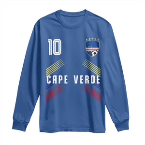 Cabo Verde Football Crest Pride Jersey Style Long Sleeve Shirt Cape Verde Soccer Fan Number 10 Athletic