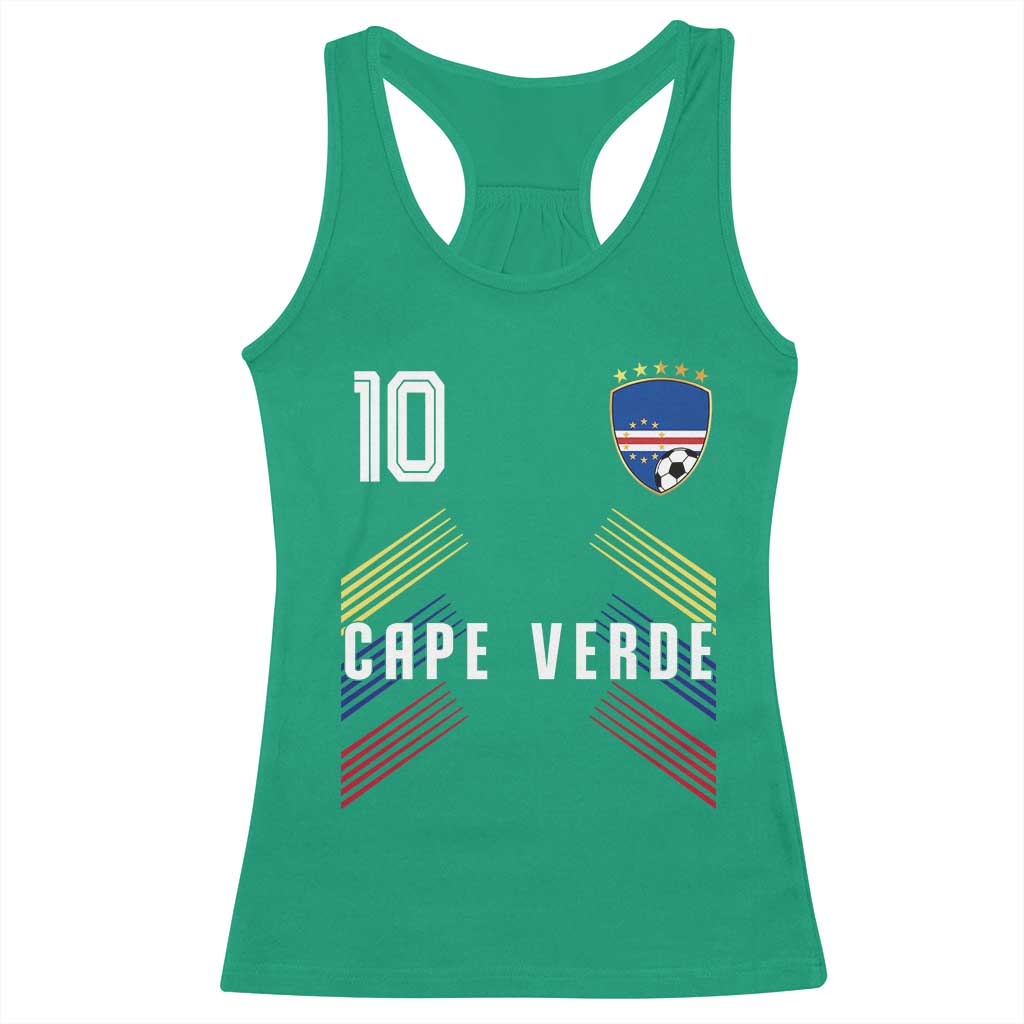 Cabo Verde Football Crest Pride Jersey Style Racerback Tank Top Cape Verde Soccer Fan Number 10 Athletic