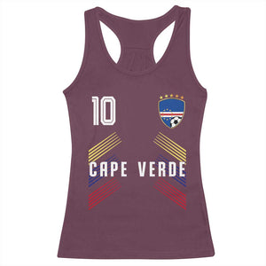 Cabo Verde Football Crest Pride Jersey Style Racerback Tank Top Cape Verde Soccer Fan Number 10 Athletic