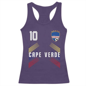 Cabo Verde Football Crest Pride Jersey Style Racerback Tank Top Cape Verde Soccer Fan Number 10 Athletic