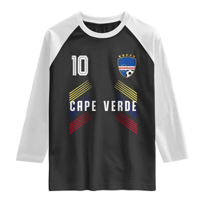 Cabo Verde Football Crest Pride Jersey Style Raglan Shirt Cape Verde Soccer Fan Number 10 Athletic