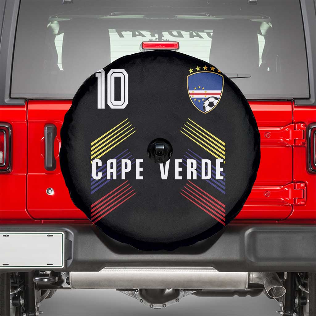 Cabo Verde Football Crest Pride Jersey Style Spare Tire Cover Cape Verde Soccer Fan Number 10 Athletic