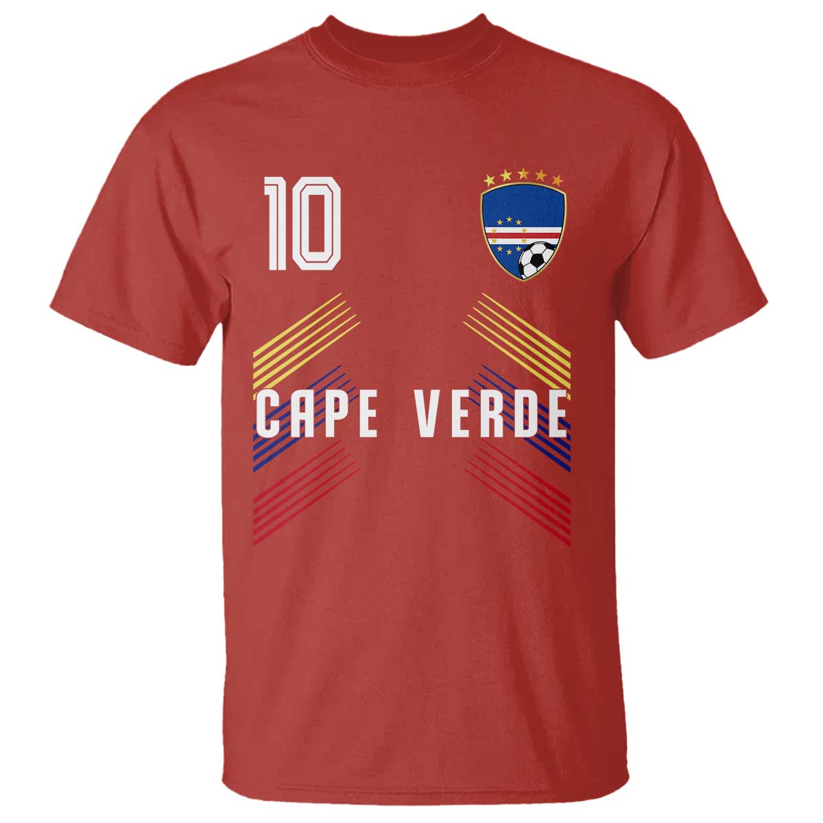Cabo Verde Football Crest Pride Jersey Style T Shirt Cape Verde Soccer Fan Number 10 Athletic