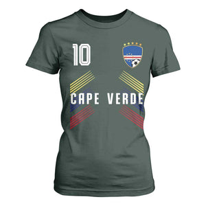 Cabo Verde Football Crest Pride Jersey Style T Shirt For Women Cape Verde Soccer Fan Number 10 Athletic