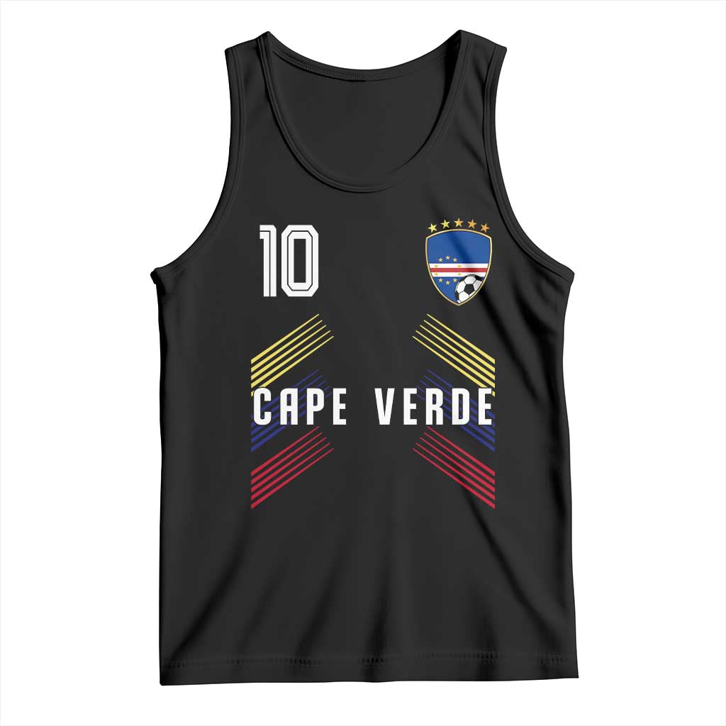 Cabo Verde Football Crest Pride Jersey Style Tank Top Cape Verde Soccer Fan Number 10 Athletic