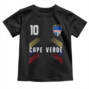Cabo Verde Football Crest Pride Jersey Style Toddler T Shirt Cape Verde Soccer Fan Number 10 Athletic