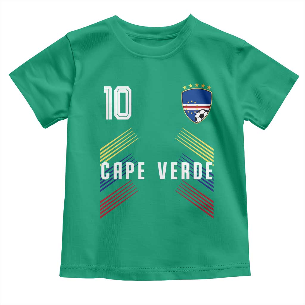 Cabo Verde Football Crest Pride Jersey Style Toddler T Shirt Cape Verde Soccer Fan Number 10 Athletic