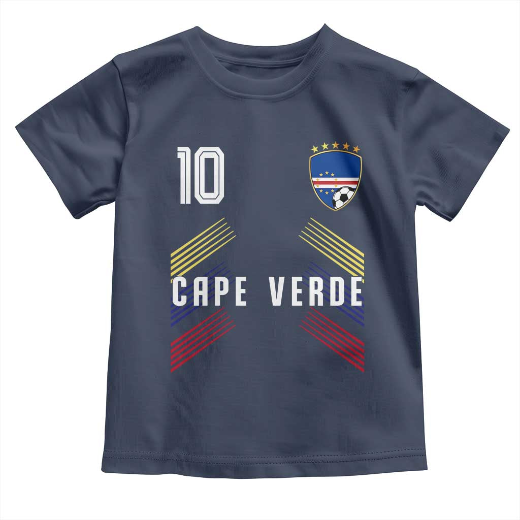 Cabo Verde Football Crest Pride Jersey Style Toddler T Shirt Cape Verde Soccer Fan Number 10 Athletic