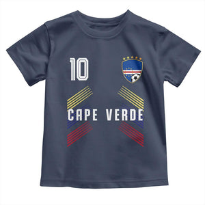 Cabo Verde Football Crest Pride Jersey Style Toddler T Shirt Cape Verde Soccer Fan Number 10 Athletic