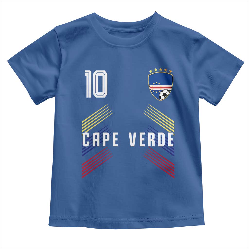 Cabo Verde Football Crest Pride Jersey Style Toddler T Shirt Cape Verde Soccer Fan Number 10 Athletic
