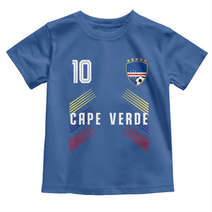 Cabo Verde Football Crest Pride Jersey Style Toddler T Shirt Cape Verde Soccer Fan Number 10 Athletic
