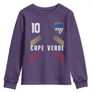Cabo Verde Football Crest Pride Jersey Style Youth Sweatshirt Cape Verde Soccer Fan Number 10 Athletic