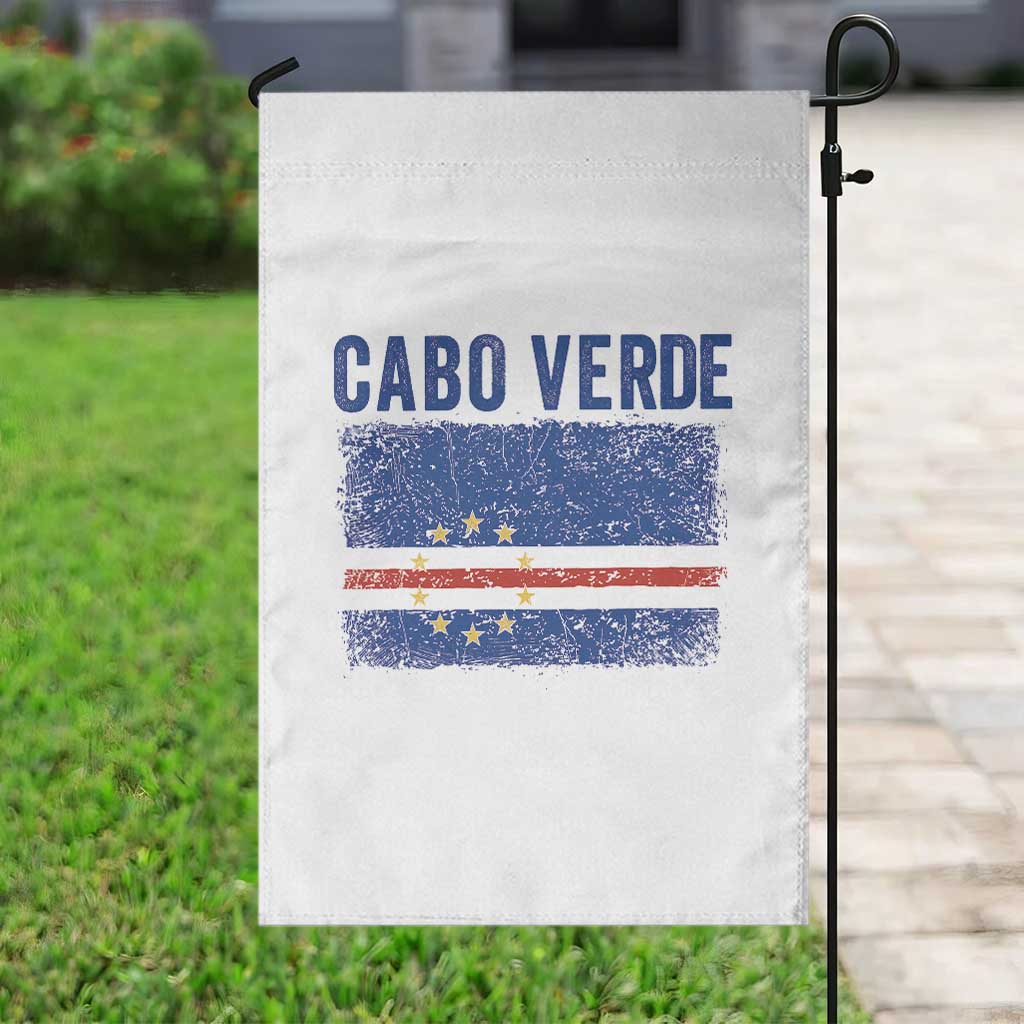 Cabo Verde Distressed Flag National Pride Garden Flag Cape Verde Heritage Pride Retro Grunge Graphic TS02 Print Your Wear