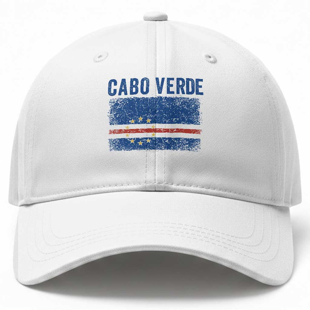 Cabo Verde Distressed Flag National Pride Baseball Cap Cape Verde Heritage Pride Retro Grunge Graphic