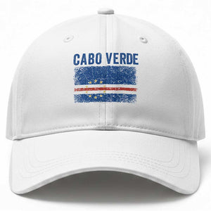 Cabo Verde Distressed Flag National Pride Baseball Cap Cape Verde Heritage Pride Retro Grunge Graphic