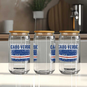 Cabo Verde Distressed Flag National Pride Glass Can Cape Verde Heritage Pride Retro Grunge Graphic TS02 Print Your Wear