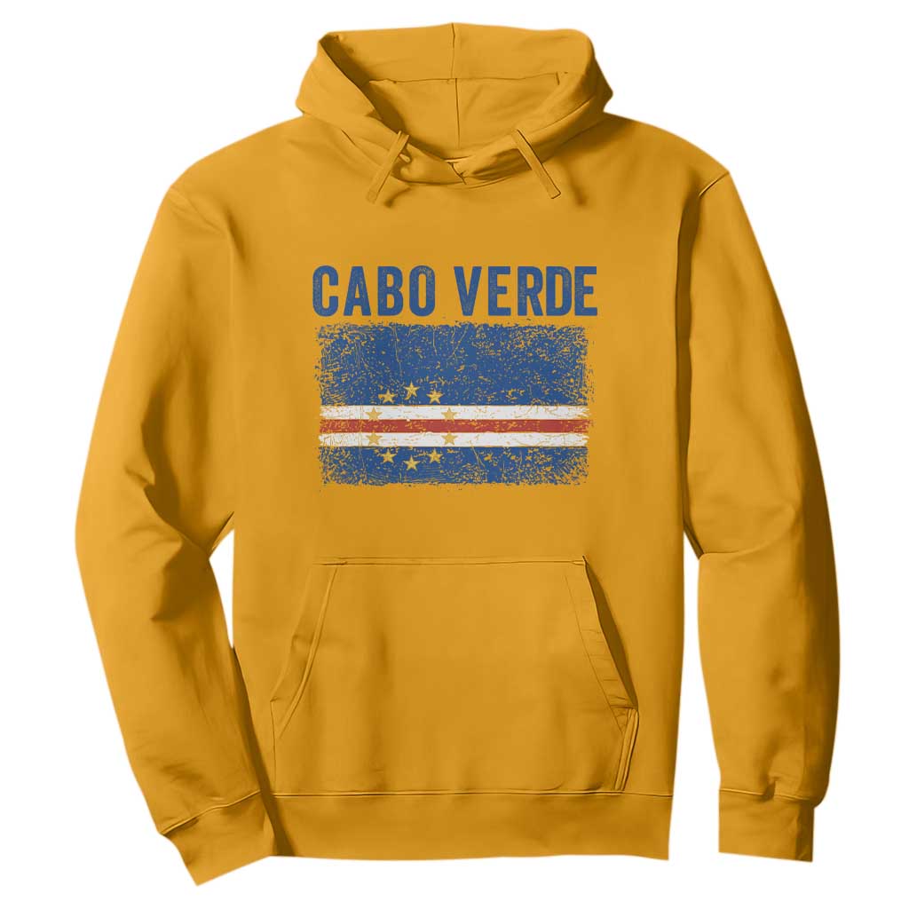 Cabo Verde Distressed Flag National Pride Hoodie Cape Verde Heritage Pride Retro Grunge Graphic