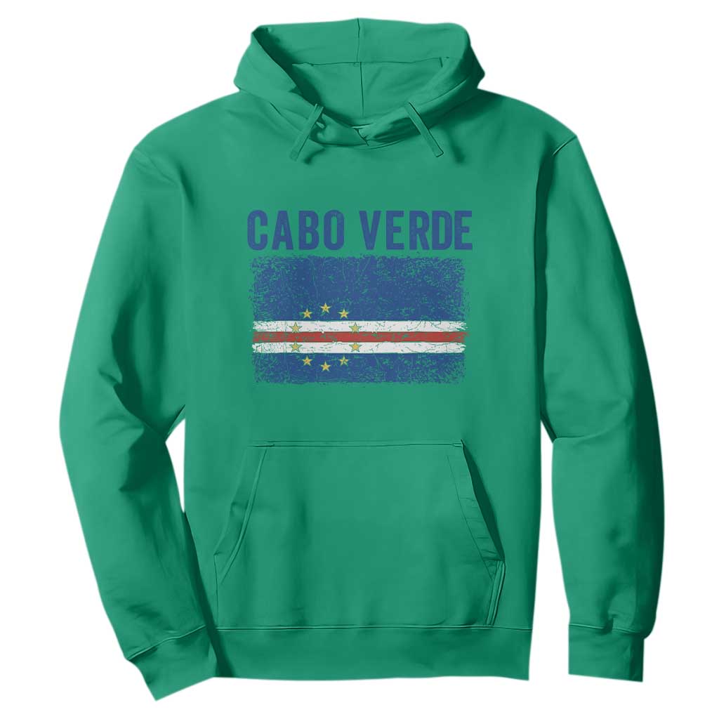 Cabo Verde Distressed Flag National Pride Hoodie Cape Verde Heritage Pride Retro Grunge Graphic