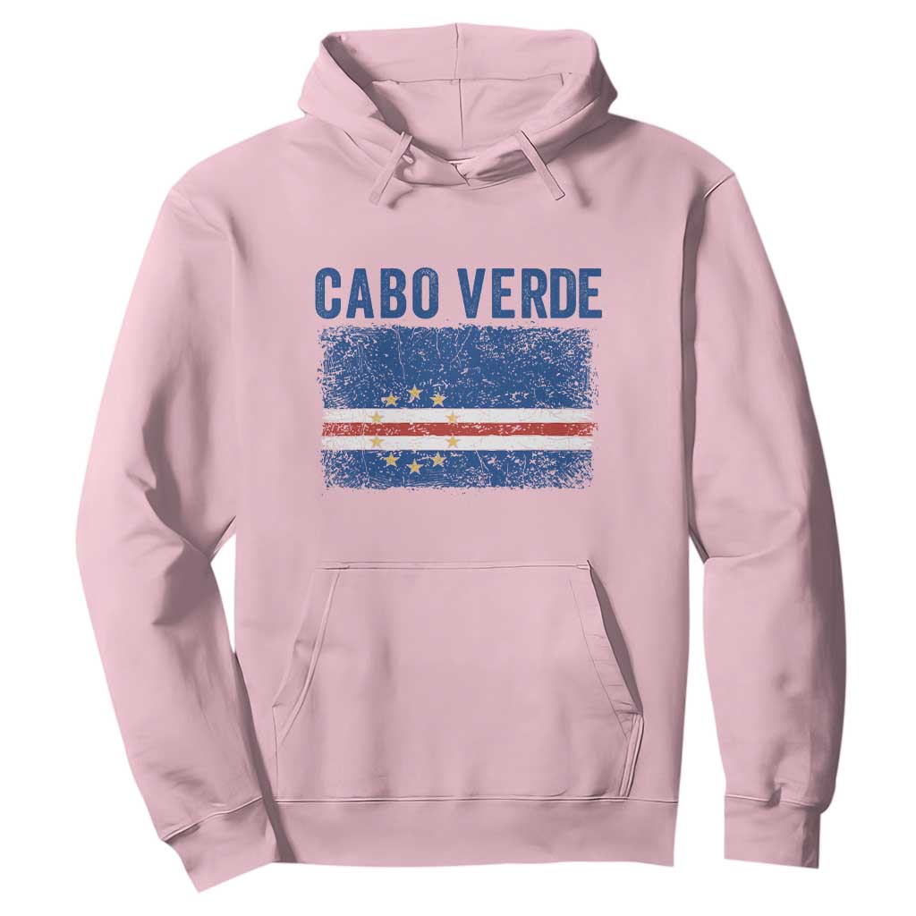 Cabo Verde Distressed Flag National Pride Hoodie Cape Verde Heritage Pride Retro Grunge Graphic