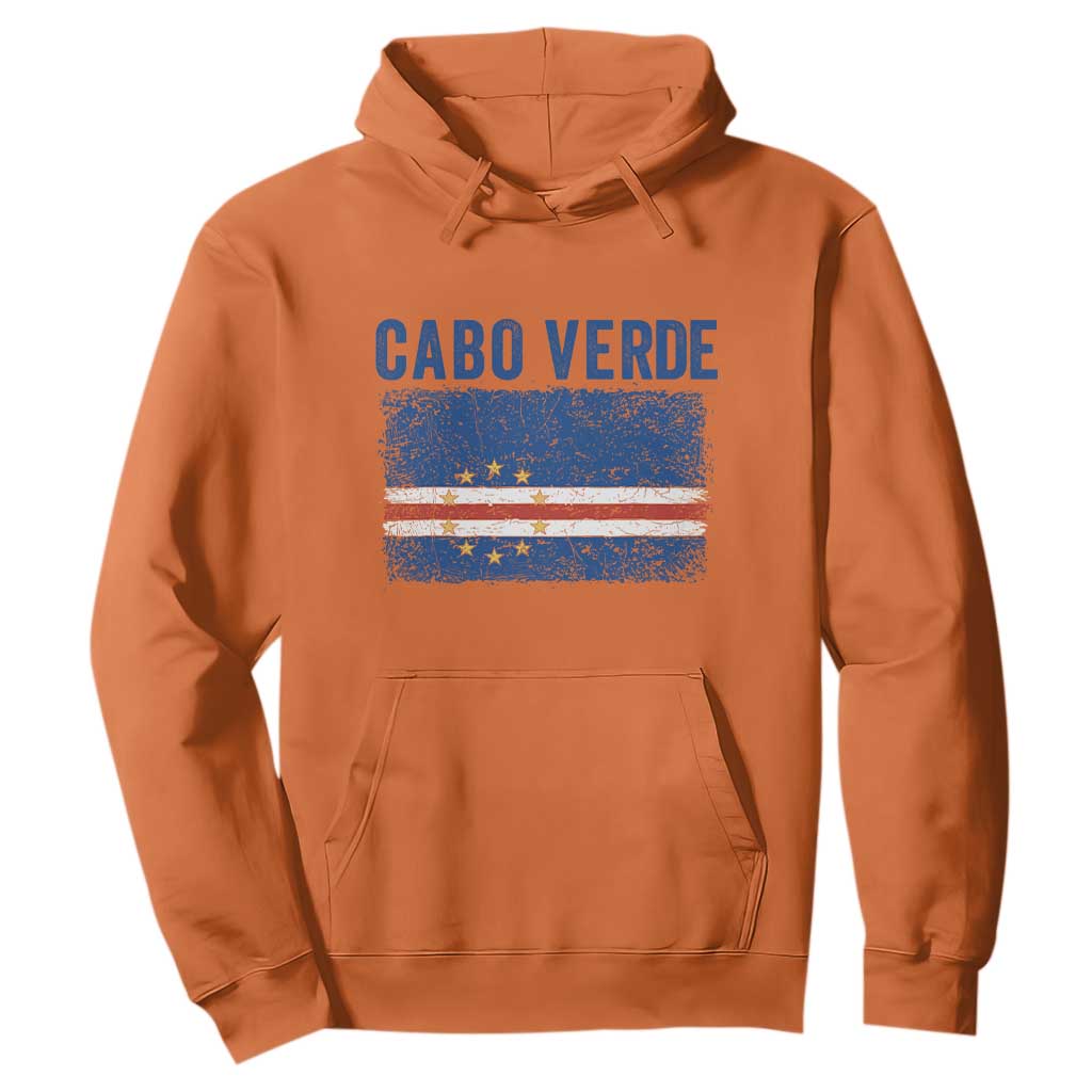 Cabo Verde Distressed Flag National Pride Hoodie Cape Verde Heritage Pride Retro Grunge Graphic
