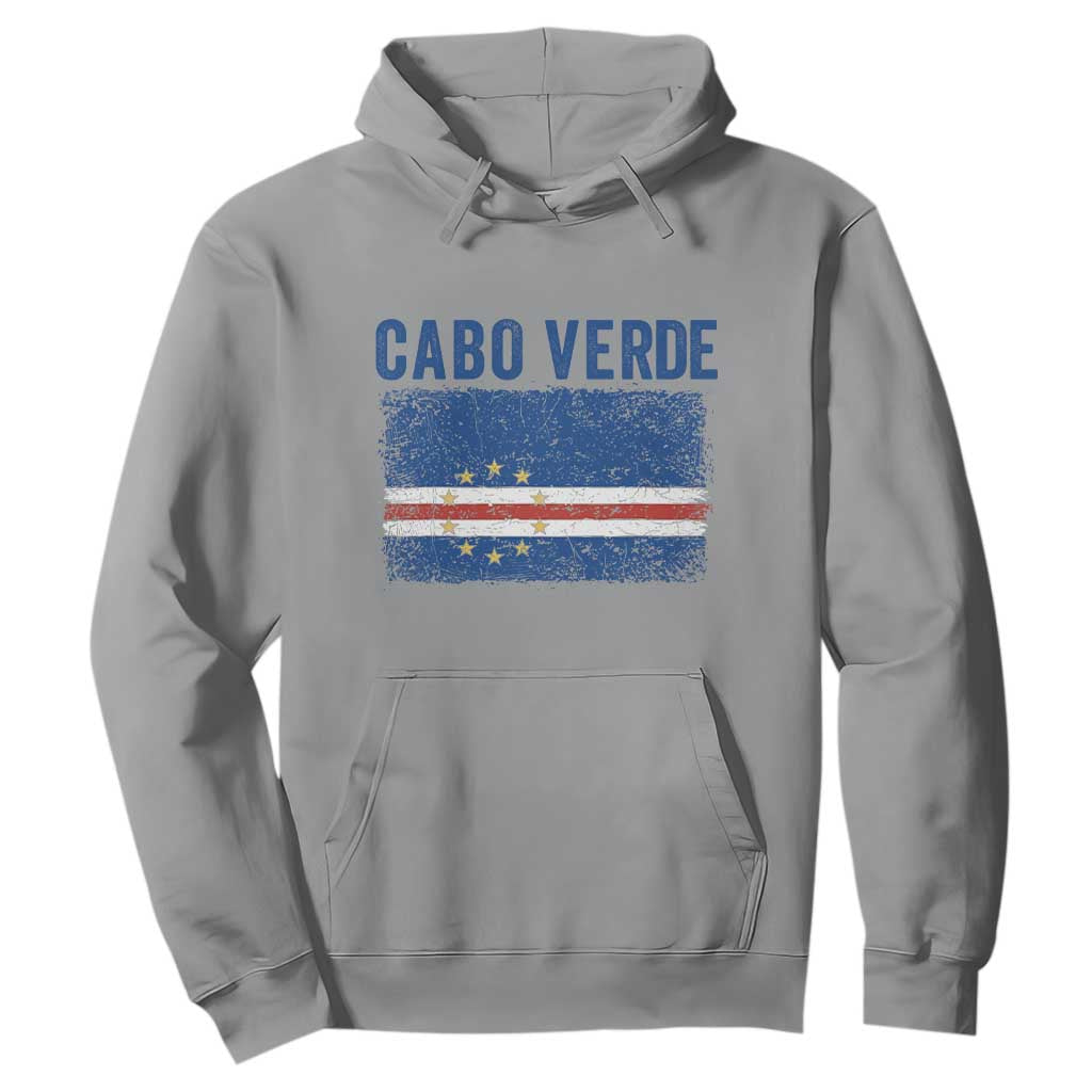 Cabo Verde Distressed Flag National Pride Hoodie Cape Verde Heritage Pride Retro Grunge Graphic