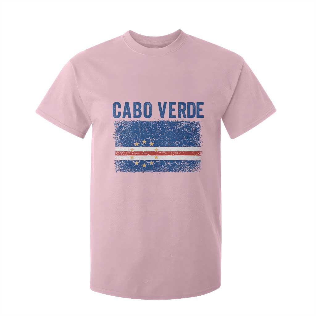 Cabo Verde Distressed Flag National Pride T Shirt For Kid Cape Verde Heritage Pride Retro Grunge Graphic
