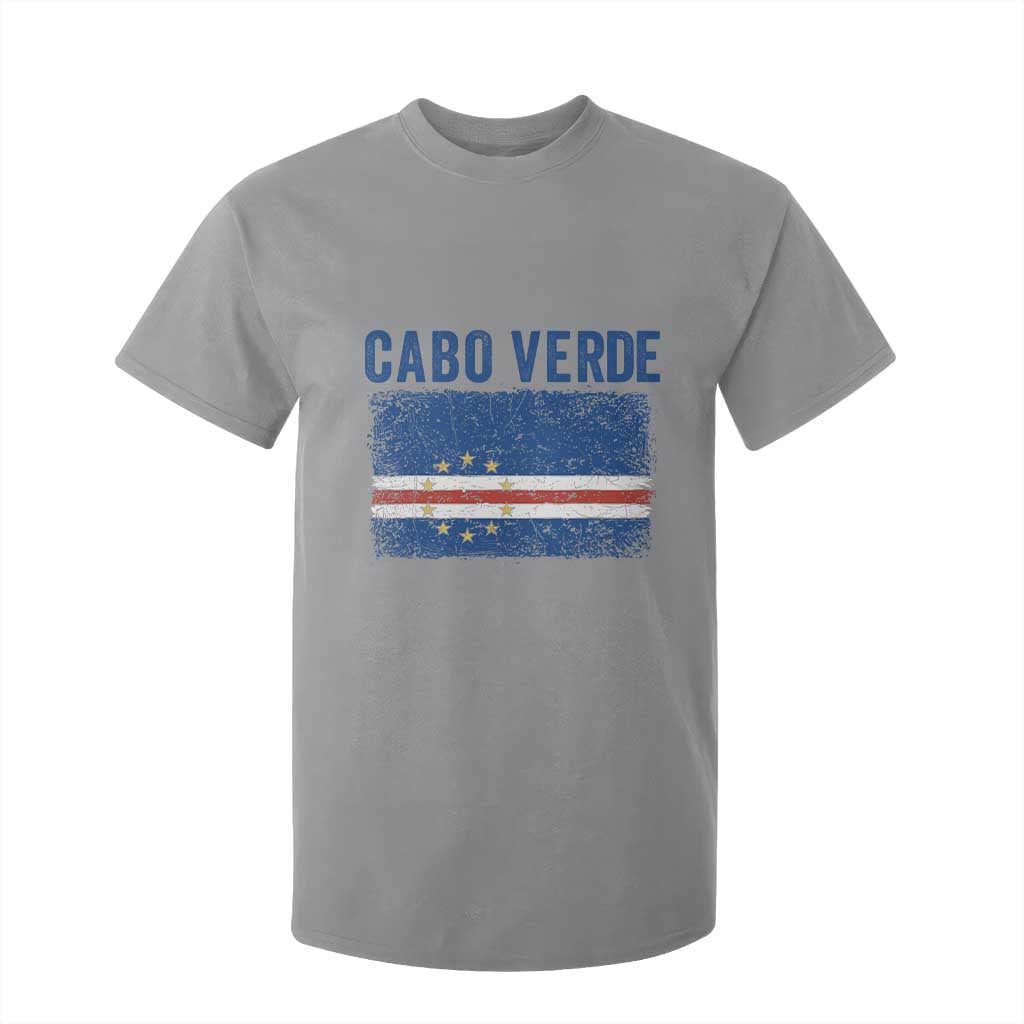 Cabo Verde Distressed Flag National Pride T Shirt For Kid Cape Verde Heritage Pride Retro Grunge Graphic