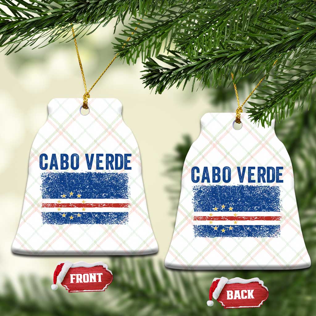 Cabo Verde Distressed Flag National Pride Ceramic Ornament Cape Verde Heritage Pride Retro Grunge Graphic