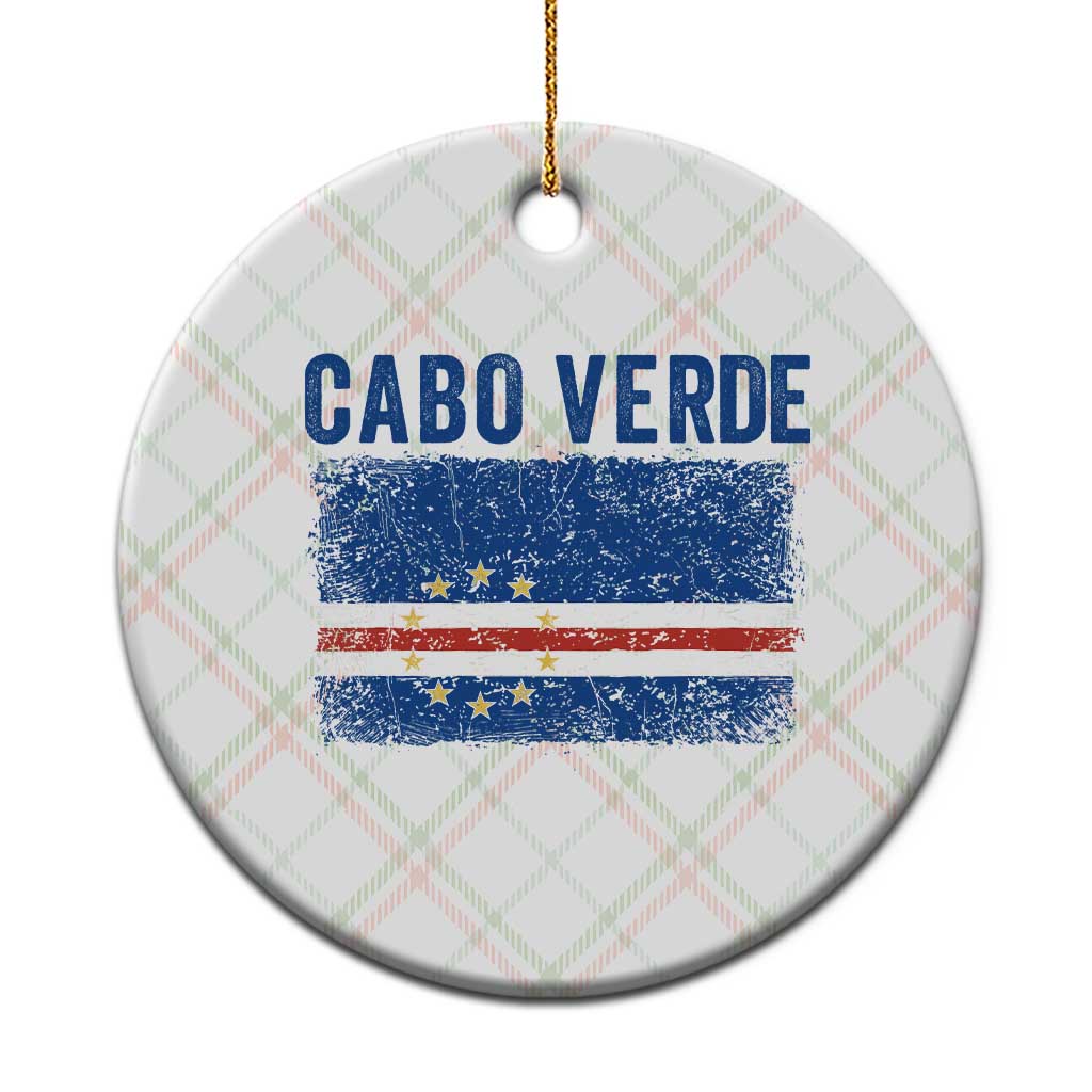 Cabo Verde Distressed Flag National Pride Ceramic Ornament Cape Verde Heritage Pride Retro Grunge Graphic