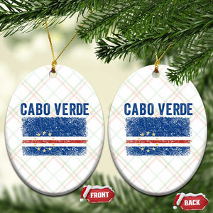 Cabo Verde Distressed Flag National Pride Ceramic Ornament Cape Verde Heritage Pride Retro Grunge Graphic