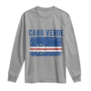 Cabo Verde Distressed Flag National Pride Long Sleeve Shirt Cape Verde Heritage Pride Retro Grunge Graphic