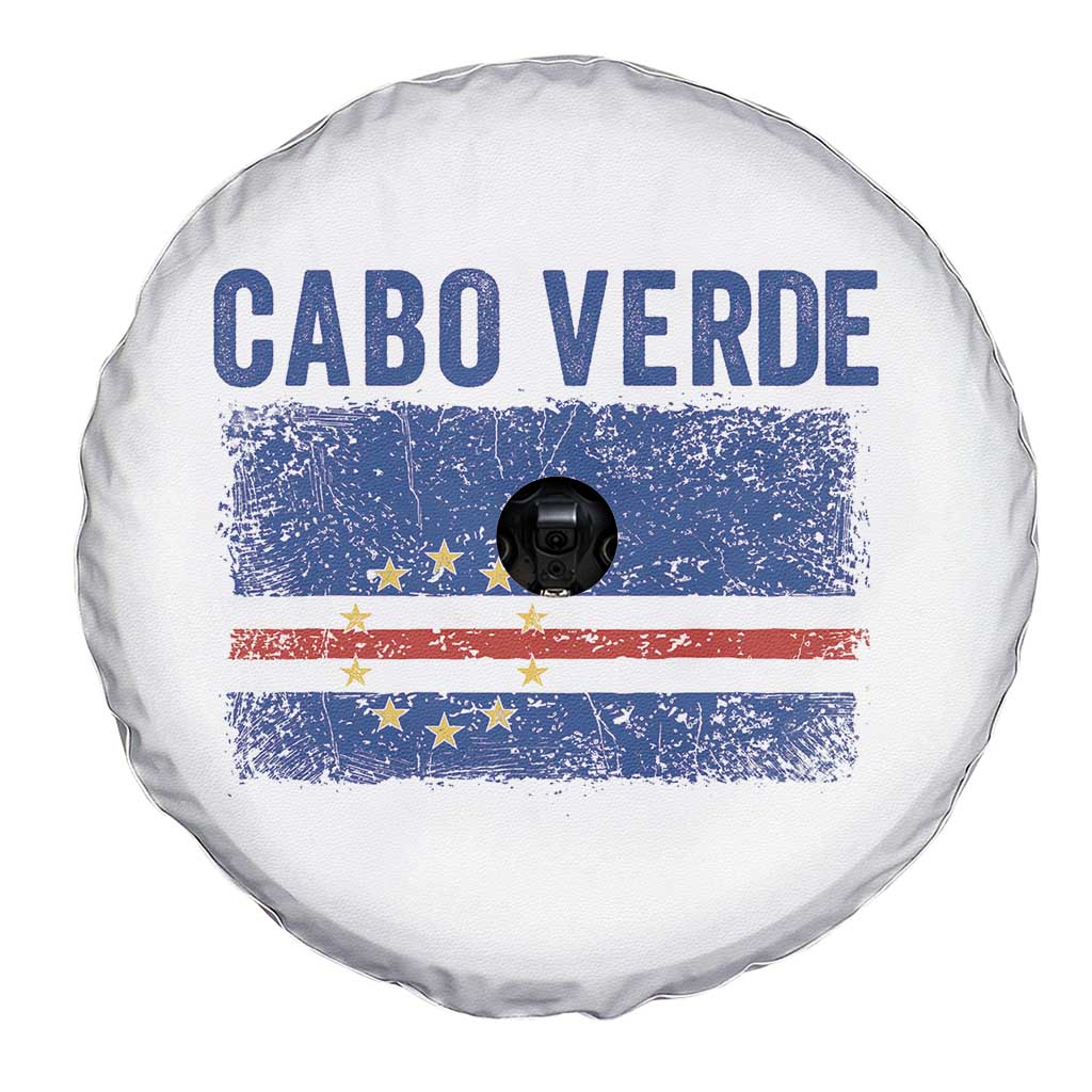 Cabo Verde Distressed Flag National Pride Spare Tire Cover Cape Verde Heritage Pride Retro Grunge Graphic TS02 Print Your Wear