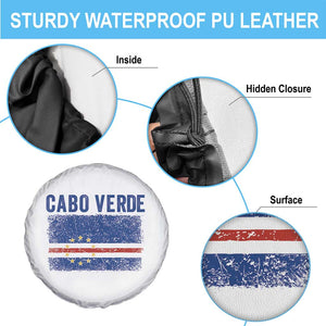 Cabo Verde Distressed Flag National Pride Spare Tire Cover Cape Verde Heritage Pride Retro Grunge Graphic TS02 Print Your Wear