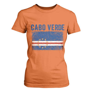 Cabo Verde Distressed Flag National Pride T Shirt For Women Cape Verde Heritage Pride Retro Grunge Graphic