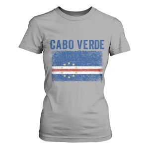 Cabo Verde Distressed Flag National Pride T Shirt For Women Cape Verde Heritage Pride Retro Grunge Graphic