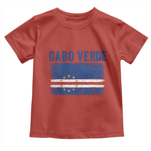 Cabo Verde Distressed Flag National Pride Toddler T Shirt Cape Verde Heritage Pride Retro Grunge Graphic