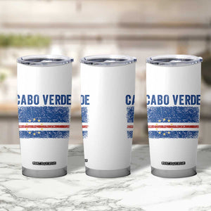 Cabo Verde Distressed Flag National Pride Tumbler Cup Cape Verde Heritage Pride Retro Grunge Graphic TS02 Print Your Wear