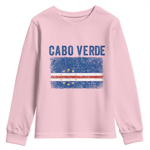 Cabo Verde Distressed Flag National Pride Youth Sweatshirt Cape Verde Heritage Pride Retro Grunge Graphic