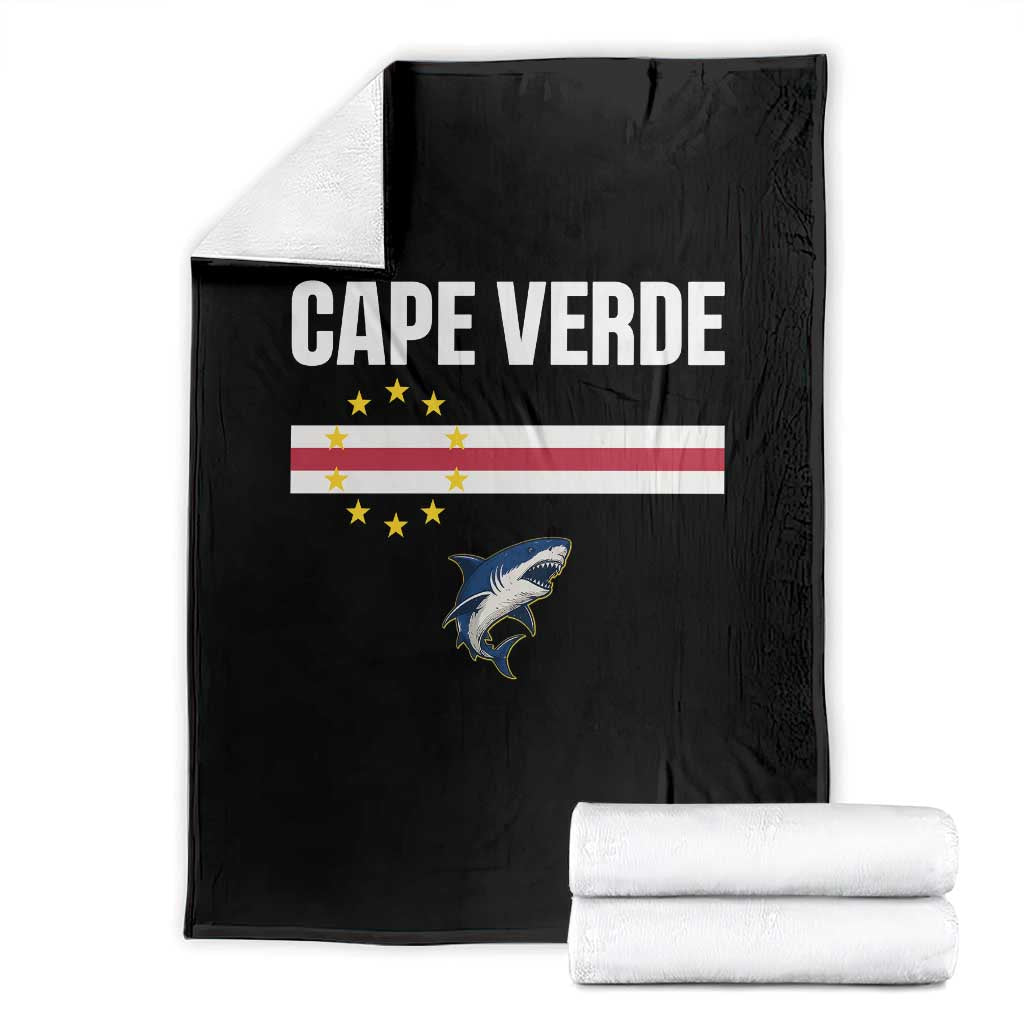Cape Verde Flag Blue Shark Heritage Throw Blanket Cabo Verde Verdean Pride Soccer Football Fans TS02 Black Print Your Wear