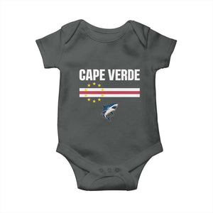 Cape Verde Flag Blue Shark Heritage Baby Onesie Cabo Verde Verdean Pride Soccer Football Fans