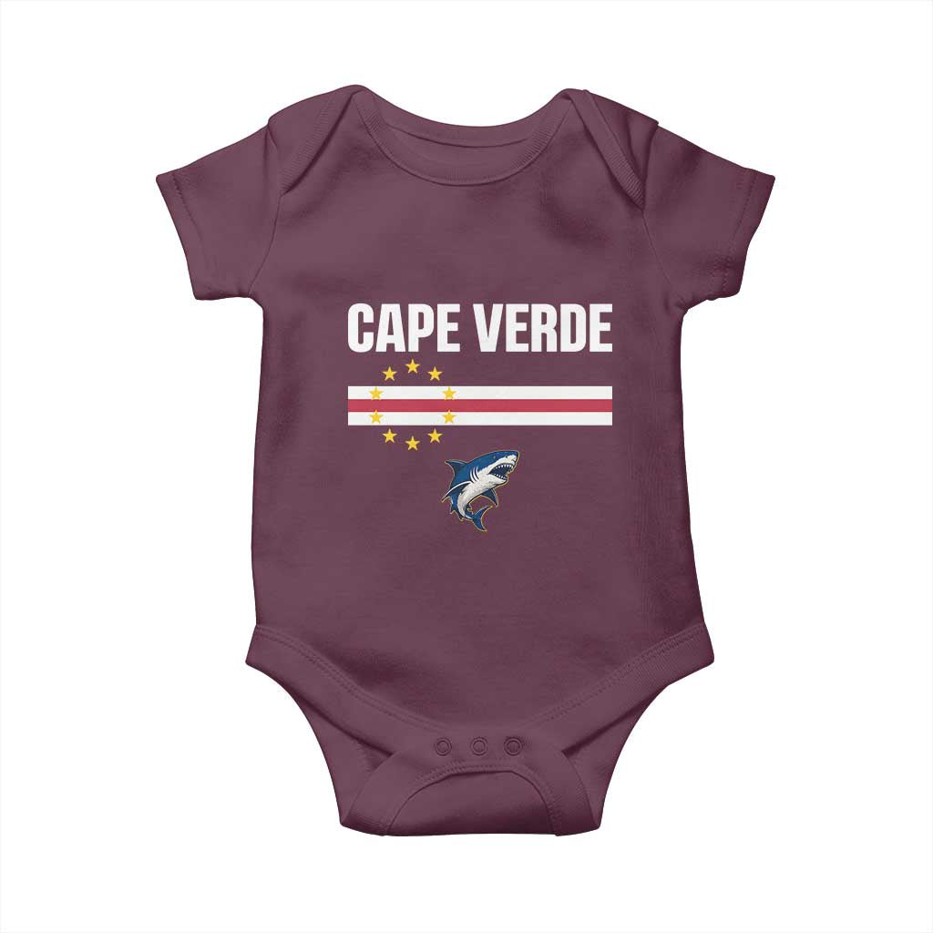 Cape Verde Flag Blue Shark Heritage Baby Onesie Cabo Verde Verdean Pride Soccer Football Fans