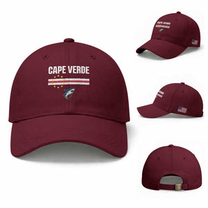 Cape Verde Flag Blue Shark Heritage Baseball Cap Cabo Verde Verdean Pride Soccer Football Fans