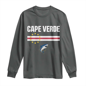 Cape Verde Flag Blue Shark Heritage Long Sleeve Shirt Cabo Verde Verdean Pride Soccer Football Fans