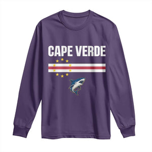 Cape Verde Flag Blue Shark Heritage Long Sleeve Shirt Cabo Verde Verdean Pride Soccer Football Fans