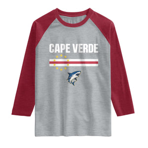 Cape Verde Flag Blue Shark Heritage Raglan Shirt Cabo Verde Verdean Pride Soccer Football Fans