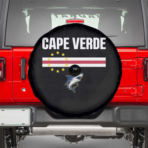 Cape Verde Flag Blue Shark Heritage Spare Tire Cover Cabo Verde Verdean Pride Soccer Football Fans TS02 Black Print Your Wear