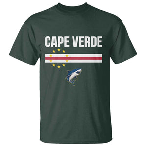 Cape Verde Flag Blue Shark Heritage T Shirt Cabo Verde Verdean Pride Soccer Football Fans